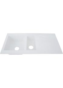 respekta Denver Mineralite Einbauspüle mit 1,5 Becken, 100 x 50 cm, weiß