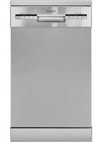 Exquisit GSP9109-030E Standgeschirrspüler, 45 cm breit, 9 Maßgedecke, unterbaufähig, 6 Programme, Economy, silber
