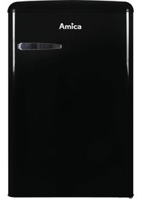 Amica VKS 15624-1 S Retro Vollraumkühlschrank, 88 cm Höhe, 120 L, black olives