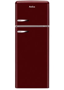 Amica KGC 15631 R Retro-Kühl-Gefrierkombination, 55 cm breit, 144 cm hoch, 206 L, Automatische Abtauung, FrostControl, 3 Ablagen, wine red