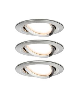 Paulmann Licht Paulmann LED Einbauleuchte Smart Home Zigbee 3.0 Nova Plus Coin Basisset schwenkbar rund 84mm 50° Coin 3x6W 3x470lm 230V dimmbar 2700K, eisen gebürste