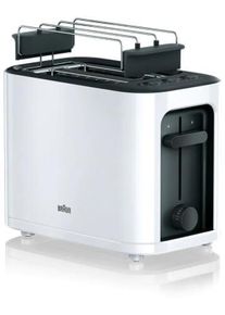 Braun PurEase HT3010WH Toaster, Krümelschublade, 1000 W, weiß