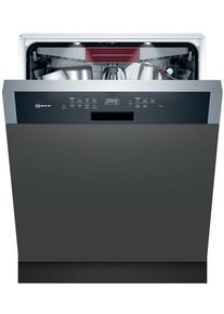 Neff S147ZCS35E N70 Teilintegrierter Geschirrspüler, 60 cm breit, 14 Maßgedecke, EasyClean, Zeolith-Trocknen, AquaStop, edelstahl
