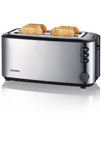 Severin AT2509 Automatik-Langschlitztoaster, 1400 W, einstellbarer Bräunungsgrad, Edelstahl gebürstet/schwarz