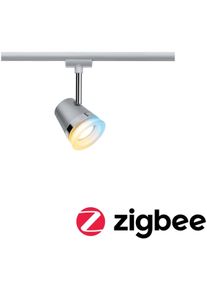 Paulmann Licht Paulmann URail Schienenspot Smart Home Zigbee 3.0 Cone Einzelspot inkl. Tunable White Leuchtmittel GU10 330lm 5W, 230V, dimmbar, chrom matt/chrom (955