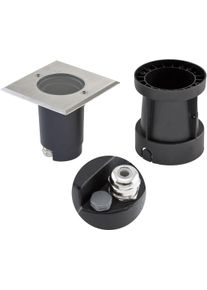 EVN Lichttechnik EVN TALPA Bodeneinbau, quadratisch, schwenkbar, Edelstahl/Alu, IP67, GU10, max. 35W, 230V, mit selbstentlüftendem Ventil, Edelstahl (679435EV)