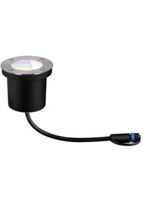 Paulmann Licht Paulmann Plug & Shine LED Bodeneinbauleuchte Smart Home Zigbee RGBW Einzelspot IP65 RGBW+ 3,6W, silber (94274)