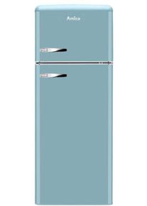 Amica KGC 15632 T Retro-Kühl-Gefrierkombination, 55 cm breit, 144 cm hoch, 206 L, Automatische Abtauung, FrostControl, 3 Ablagen, ice blue