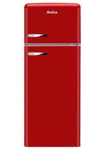 Amica KGC 15630 R Retro-Kühl-Gefrierkombination, 55 cm breit, 144 cm hoch, 206 L, Automatische Abtauung, FrostControl, 3 Ablagen, chili red