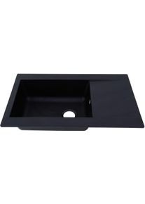 respekta Denver Mineralite Einbauspüle mit 1 Becken, 86 x 50 cm, schwarz
