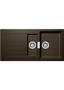 Schock Signus D-150-U Granitspüle mit Ablauffernbedienung, Cristadur, reversibel, bronze (SIGD150UBRO)