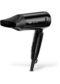 Braun Satin Hair 3 Style&Go travel HD 350 Haartrockner, 1600 W, Ionen-Funktion, Styling-Düse, schwarz