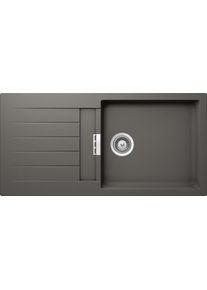 Schock Signus D-100L-A Granitspüle mit Ablauffernbedienung, Cristadur, reversibel, silverstone (SIGD100LASIL)