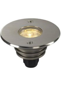 SLV DASAR 920 Outdoor LED Bodeneinbauleuchte, 3000K, rund, IP67, Blende edelstahl gebürstet, 12-25V (233500)