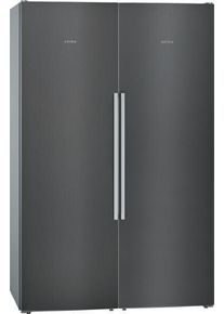 Siemens KA95NAXEP Europäischer Side-by-Side (KS36VAXEP, GS36NAXEP + KS39ZAX00), 120 cm breit, 588l, hyperFresh, noFrost, blackSteel