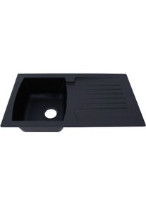 respekta Boston Mineralite Einbauspüle mit 1 Becken, 86 x 50 cm, schwarz