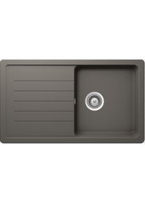 Schock Toledo D-100-U Granitspüle mit Ablauffernbedienung, Cristadur, reversibel, silverstone (TOLD100USIL)