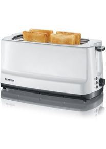 Severin AT2234 Automatik-Langschlitztoaster, 1400 W, Br&ouml;tchen-R&ouml;staufsatz, wei&szlig;-grau