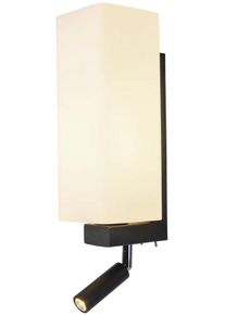 SLV QUADRASS SPOT Indoor Wandaufbauleuchte mit LED Spot und E27 Fassung, schwarz (1003428)
