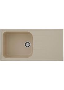 respekta Orlando Cristalite Massivgranit Einbauspüle mit 1 Becken, 100 x 50 cm, sandbeige