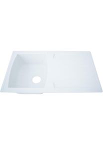 respekta Boston Mineralite Einbauspüle mit 1 Becken, 86 x 50 cm, weiß