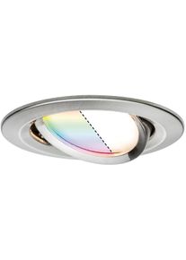 Paulmann Licht Paulmann LED Einbauleuchte Smart Home Zigbee 3.0 Nova Plus Coin schwenkbar rund 84mm 50° Coin 5,2W 400lm 230V dimmbar RGBW, eisen gebürstet (92964)