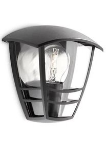 Philips myGarden Wandleuchte, 60W, E27, IP44, schwarz (915002790302)