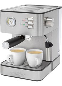 ProfiCook PC-ES 1209 Espressoautomat, bis 20 bar, stufenlose Dampfmenge, inox (501209)