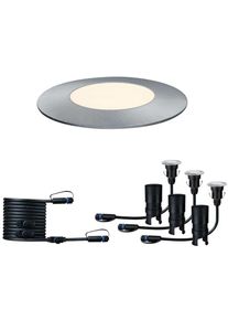 Paulmann Licht Paulmann Plug & Shine LED Bodeneinbauleuchte Floor Mini Erweiterungsset IP67 3000K 3x2,5W, silber (93949)