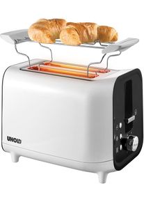 Unold Elektro Unold 38410 Shine White Toaster, 700-800W, 6 Röstgrade, Cool-Touch-Gehäuse, weiß/schwarz