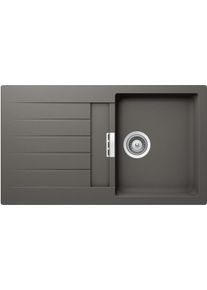 Schock Signus D-100-U Granitsp&uuml;le mit Ablauffernbedienung, Cristadur, reversibel, silverstone (SIGD100USIL)