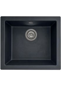 respekta Ohio Mineralite Einbauspüle, 1 Becken, reversibel, 50x44cm, Schwarz
