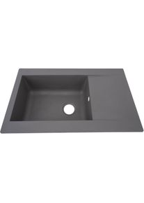 respekta Denver Mineralite Einbauspüle mit 1 Becken, 86 x 50 cm, betongrau