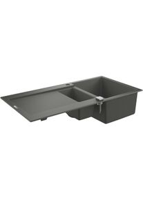 Grohe K500 Kompositküchenspüle, 1,5 Becken, mit Abtropffläche, mit Ablauffernbedienung, reversibel, granit grau (31646AT0)