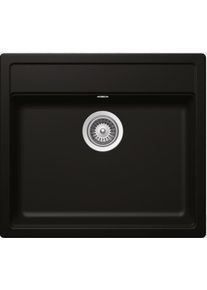 Schock Mono N-100-U Granitspüle mit Ablauffernbedienung, Cristadur Green Line, Einzelbecken, mit Zubehör, night (MONN100UNGT)