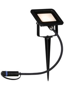 Paulmann Licht Paulmann Plug & Shine LED Gartenstrahler Fluter Einzelspot IP65 3000K 6,8W, schwarz (94574)