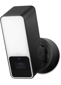 eve Outdoor Cam HomeKit smarte Außenkamera mit Flutlicht und Apple HomeKit, Secure Video Technologie, schwarz (10ECA8101)