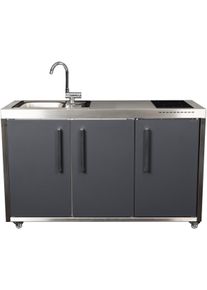Stengel MO 150 Miniküche Outdoor, Kühlschrank rechts, mit Gefrierfach, schiefergrau (2215000036115)