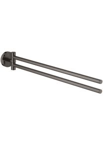 Grohe Essentials Handtuchhalter, 2-armig, schwenkbar, hard graphite (40371A01)