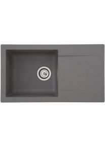 respekta Denver Mineralite Einbauspüle mit 1 Becken, 78 x 44 cm, betongrau