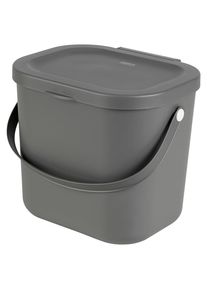 Rotho Abfallsammler , Anthrazit , Kunststoff , 6 l , 23.5x20x20.8 cm , Blauer Engel, Reach, DIN EN ISO 9001 , Küchen, Küchenausstattung, Abfallsysteme