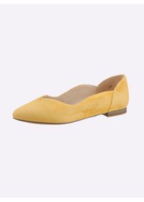 Caprice Dames ballerina in geel ,maat 37, Witt, 100% Suède