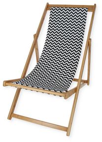 Bo-Camp Soho Strandstuhl, schwarz/wei&szlig;