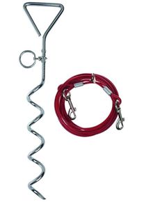 Pro Plus Schraub-Zeltanker mit Hundeleine, Stahl, 40cm, Leine 400cm