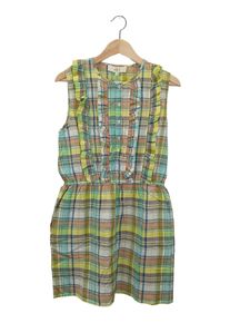 Vanessa Bruno Damen Sommerkleid Gr. 38 Kariert Baumwolle Rüschen Minikleid