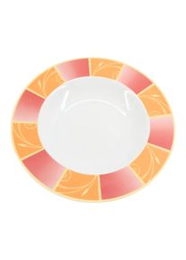 FLIRT Servierteller 22cm Glas Orange Rot Blumenmuster Skandi Modern