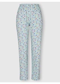 wäschepur Dames Pyjama-Broek in kalkmint bedrukt ,maat 36/38, Witt, 100% Katoen