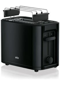 Braun PurEase HT3010BK Toaster, Krümelschublade, 1000 Watt, schwarz