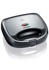 Severin SA 2969 Sandwich-Toaster, 600W, Antihaftbeschichtung, Temperaturregler, Edelstahl geb&uuml;rstet/schwarz