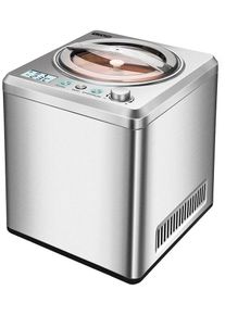 Unold Elektro Unold 48872 Exklusiv Speiseeismaschine, 2 Liter, 180 Watt, 3 Programme, Zeitwahl, LCD-Display, Edelstahl